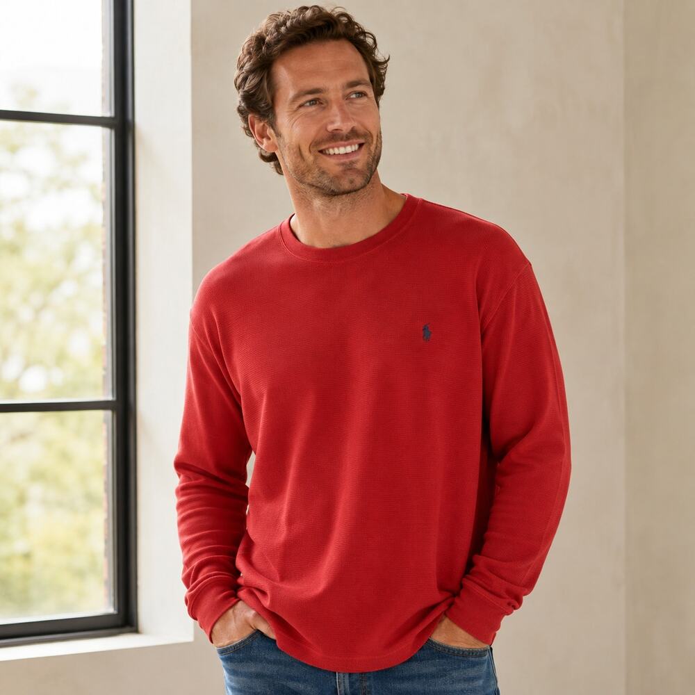 Polo Ralph Lauren red thermal long sleeve top 2XL comfy